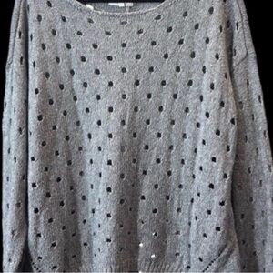 ALFRED DUNNER Gray Crew Neck Sweater